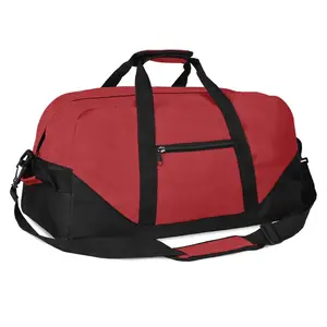 21" Duffle Bag Two-Toned Sports Gym Travel Bag in Red and Black