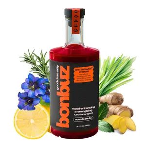 Bonbuz Bittersweet Citron - Functional Non Alcoholic Spirit - Nootropic, Adaptogens, Low Calorie, Keto, Gluten-Free, Sugar-Free Liquor Replacement, Bittersweet Citrus Ginger Mocktail Mix - 750ml