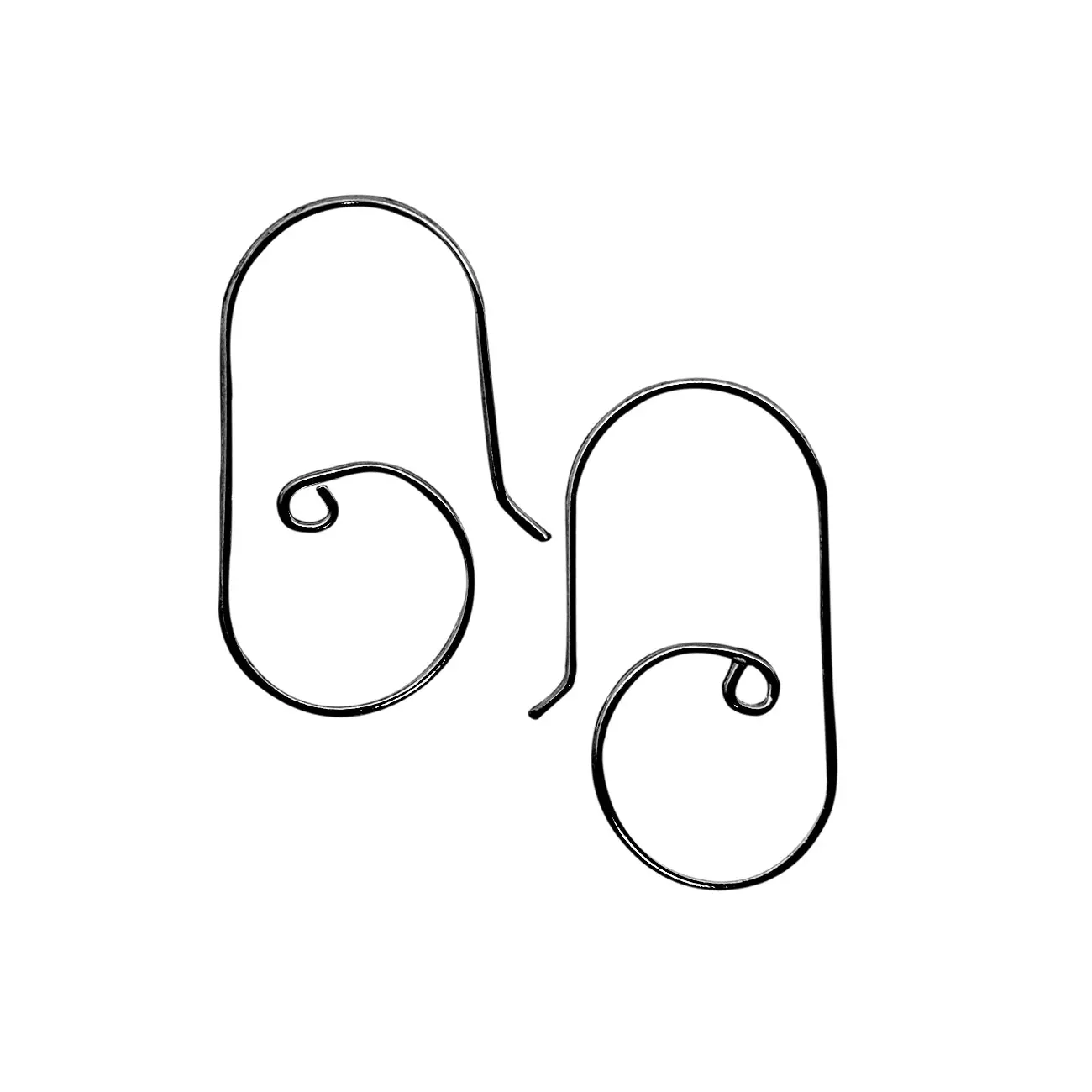 Handcrafted Black Rhodium Overlay Spiral Loop Earwire From India