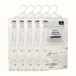 5-Piece Dehumidifier Bag Set, 500ML Moisture Absorber, Anti-Mold, for Closets, Cabinets, Dorm Rooms, Space Saving Solution, Durable Material