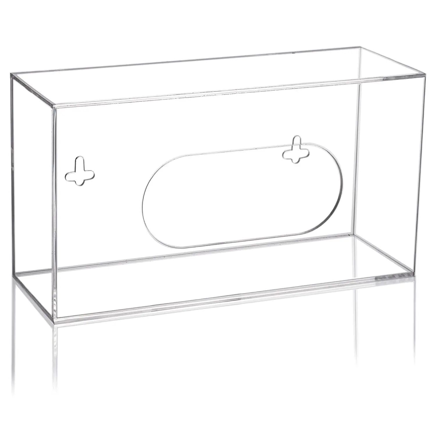 Acrylic Glove Box Holder Wall Mount Disposable Glove Dispenser Storage Organizer for Kitchen, Lab, Garages, Office, Clear