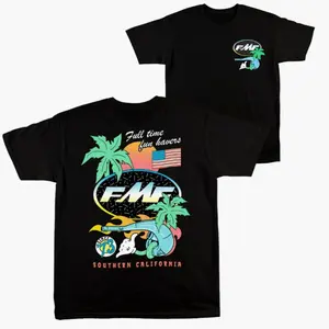 Teen and Adult Daylight Fluorescent FMF Racing Shirt - Double-Sided Pattern T-Shirt, Suitable for Racing and Motorcycle Enthusiasts BB4IO