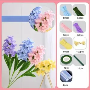 Mother's Day DIY Flower Bouquet Kit, Easy-To-Make Pipe Cleaner Craft Set, Decorative Flowers for Graduation Gifts, Valentine's Day & Easter, DIY Fake Flowers