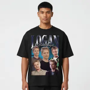Women's Logan Huntzberger Retro Graphic T-Shirt - Gilmore Girls Aesthetic, Classic Casual Sport Short-Sleeve Unisex Vintage Boyfriend Style Shirt with Spandex