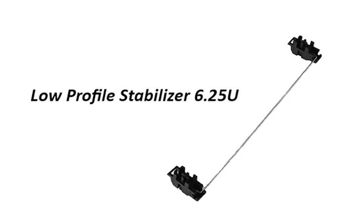 GATERON Low Profile Plate Mounted Stabilizer, Black Housing with Silver Balance Wire, for 60% Low-Profile Mechanical Keyboards (Full 60% Set)