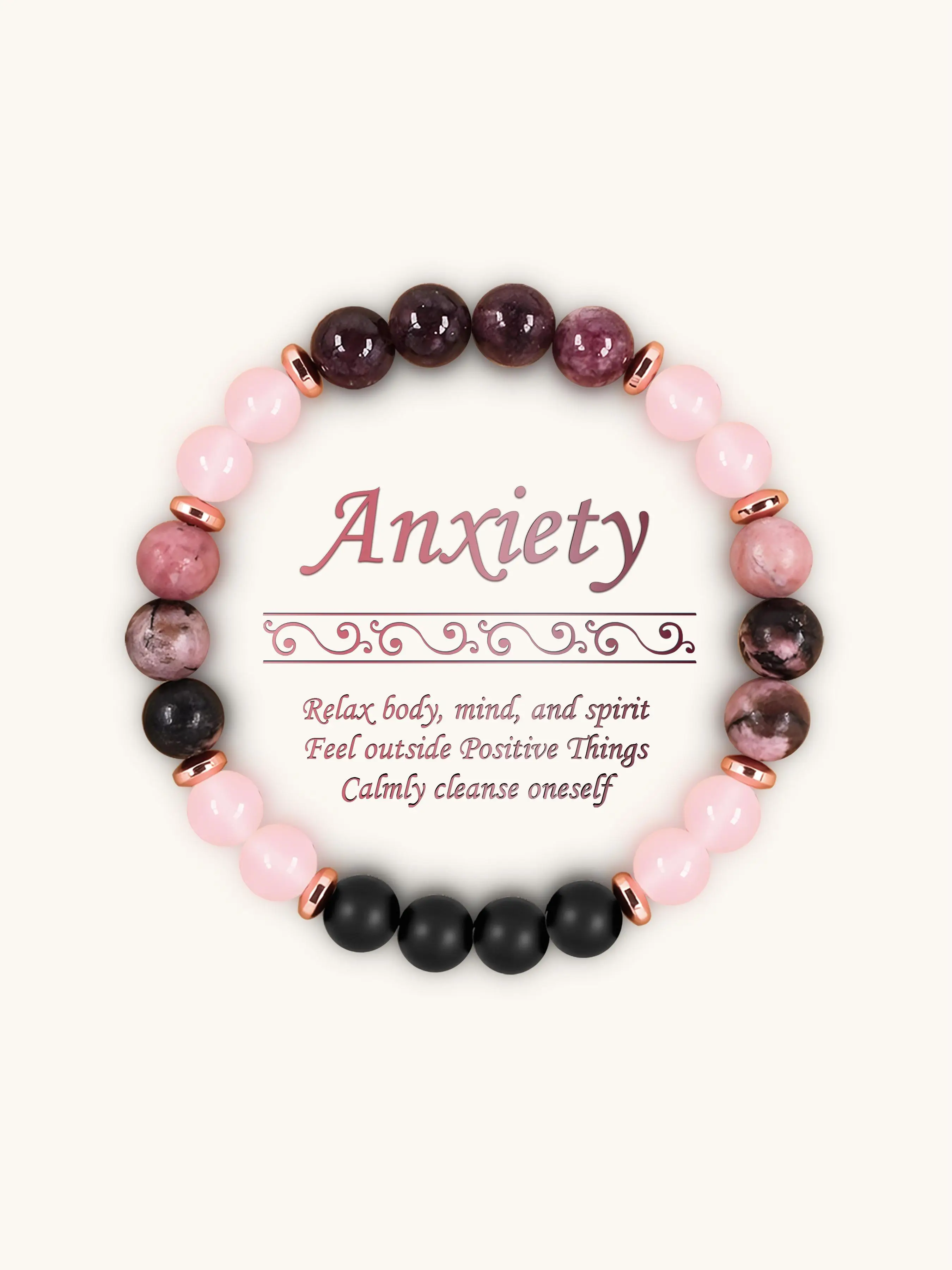 Garnet Crystal Beaded Bracelet, Pretty Bracelet, Unisex 8mm Beaded Energy Jewelry, Relief Bracelet, Bracelets Stack, Spiritual Gift for Success & Love