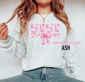 Floral Toile PINK Coquette sweatshirt, Mama, Auntie, Teacher, Nurse, Tia, Wife, grandma, dog mom