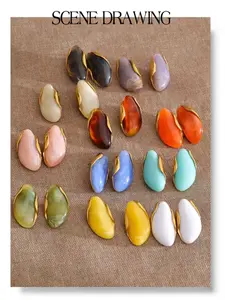 E27- New Resin Geometric Earrings for Women 18K Golden Plated