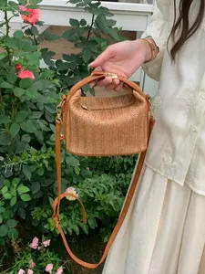Trendy Straw Bag New Arrival Casual Handwoven Shoulder Crossbody Bag Unique Design Small Versatile Fashion Accessory Casual Trendy Handbag Casual Trendy Purses