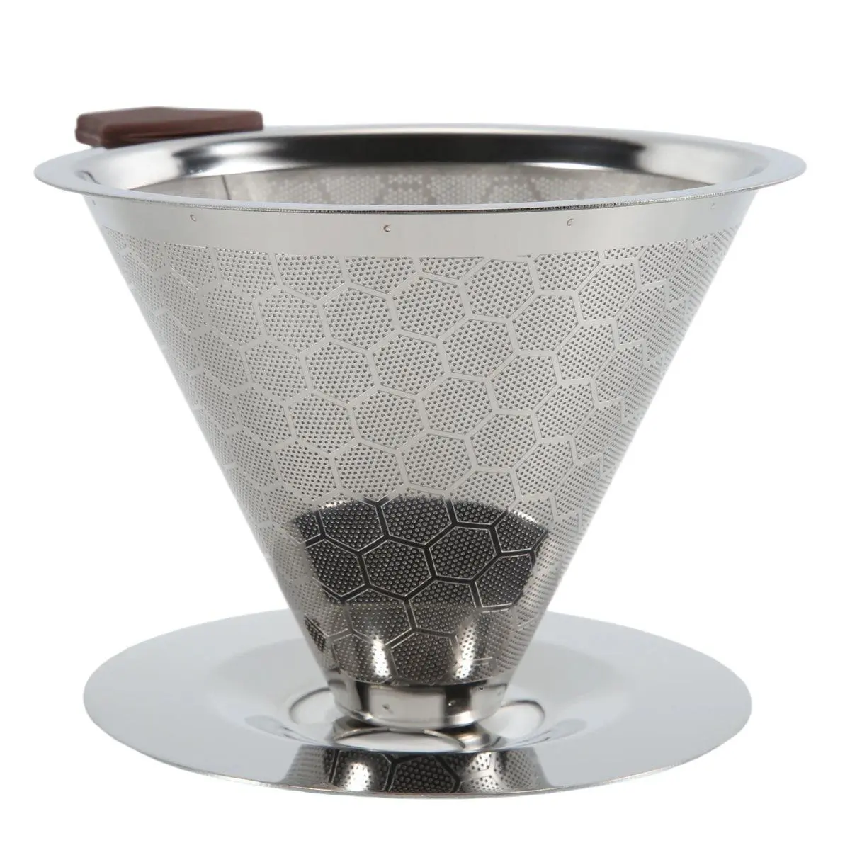 Pour over Coffee Filter Dripper Reusable Stainless Steel Drip Coffee Maker Cone Coffee Mesh Filters for 1-4 Cup