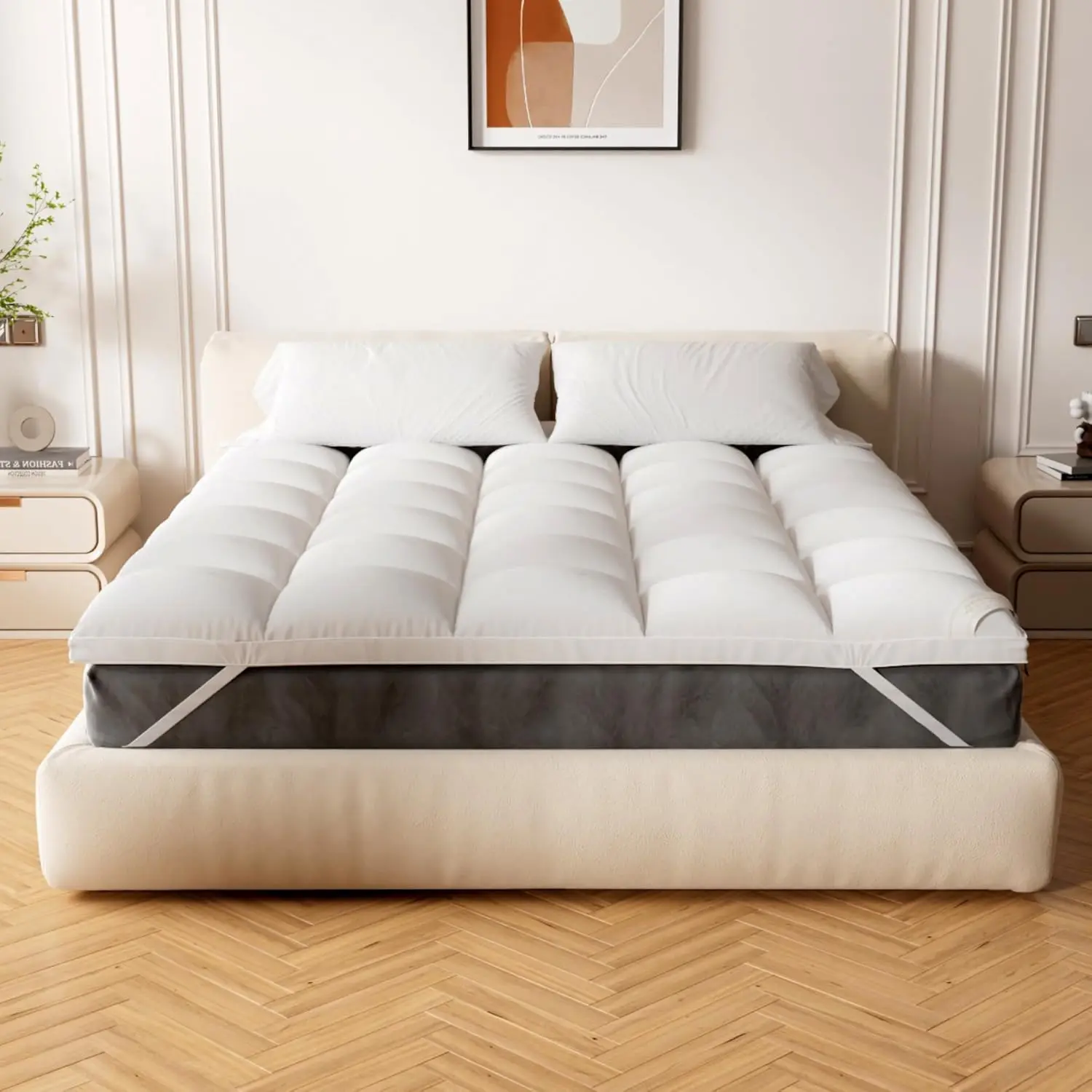 RV Short  Mattress Topper - Soft  Extra Thick Pillow Top for Camper Mattress Pa  Protector | Be Topper for RV Camper Be, Pop Up an Trailer