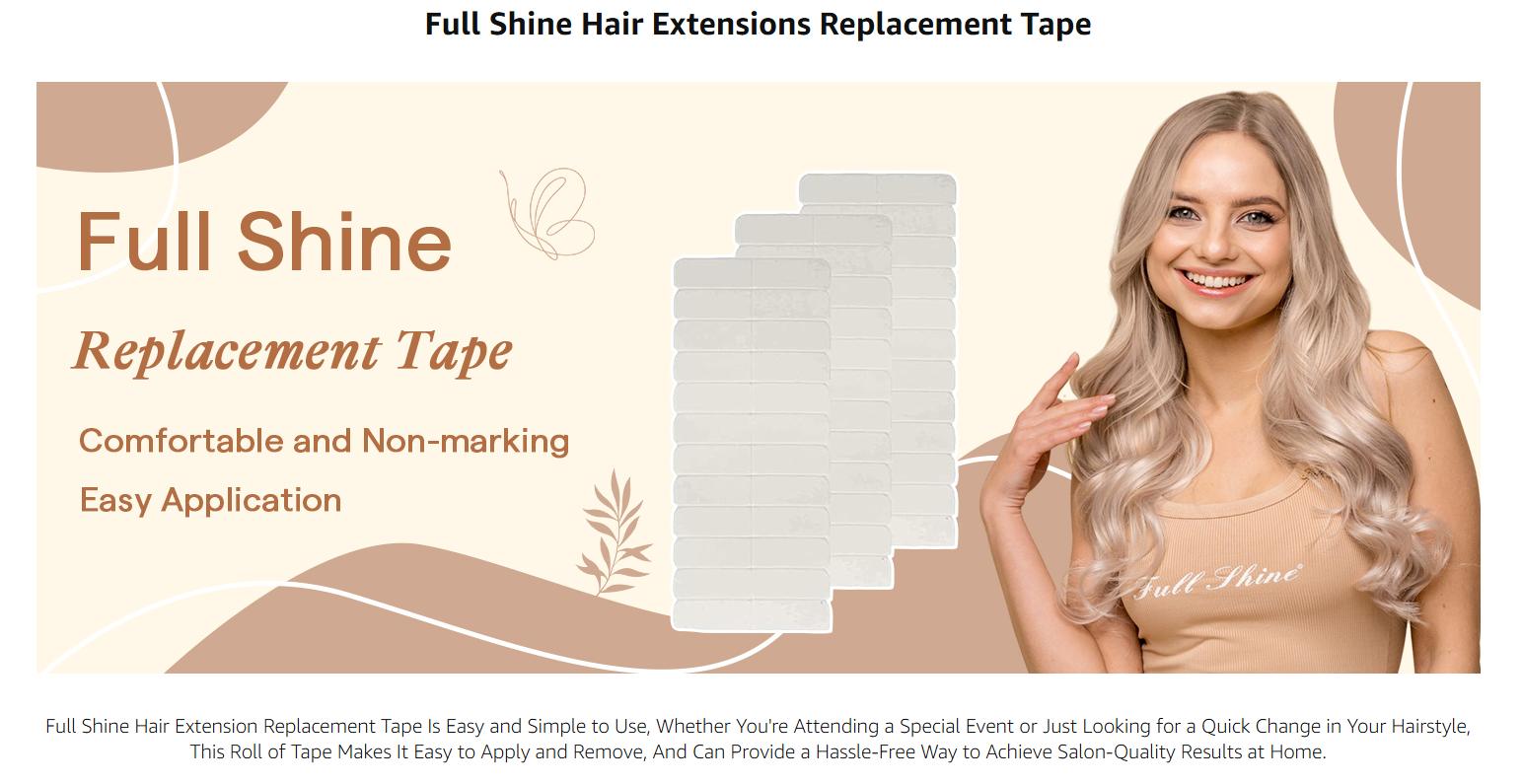 Full Shine Replaceable Tape Tabs No-Residue Tape for Extensions  Adhesive Self-Adhesive