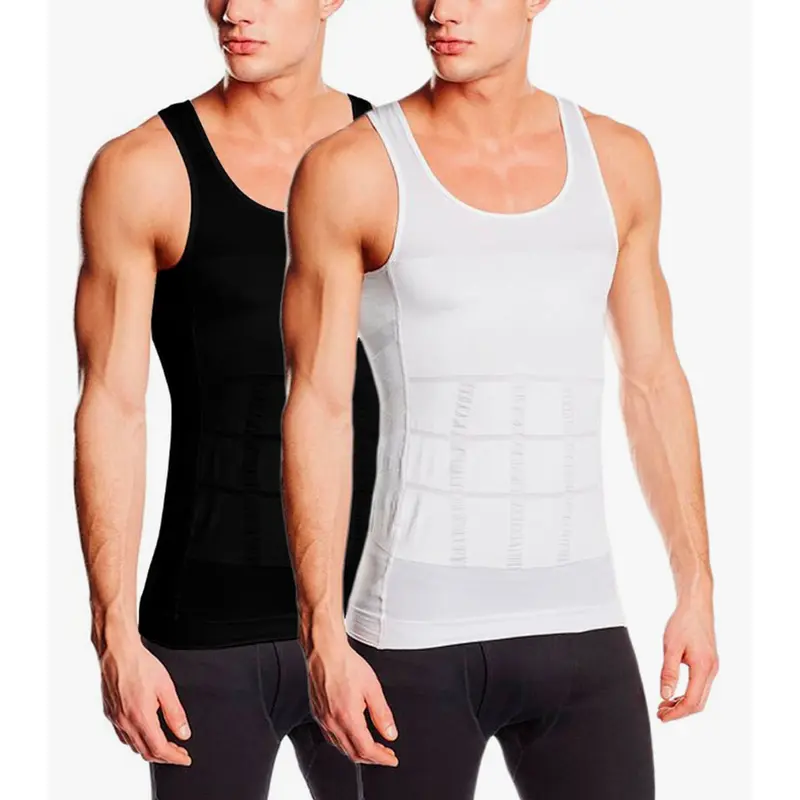 Mens Body Shaper Vest, Gynecomastia Compression Shirts, Tummy Control Sleeveless Undershirts Tummy Control and Body Shaper Tank Top