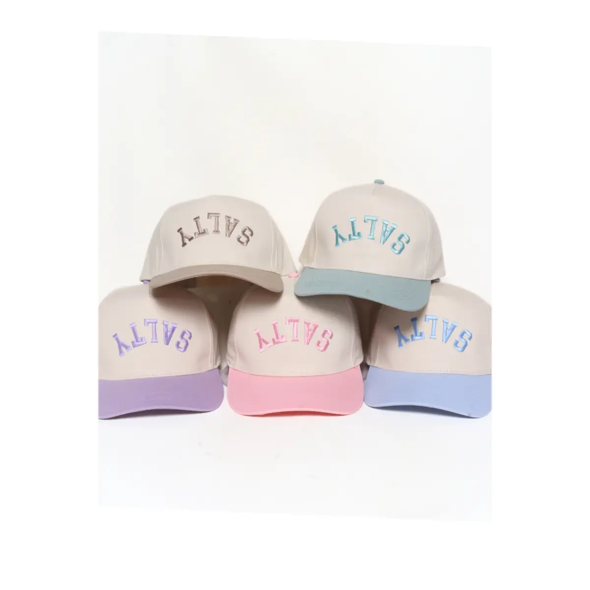 SALTY Upside Down Embroidery Two Tone Baseball Caps