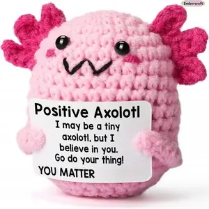 Emotional Support Crochet Plush, Cute Handmade Comfort Toy, Soft Anxiety Relief Stuffed Animal, Pocket Hug Plush for Stress Relief, Desk Decor, Gift & Daily Comfort