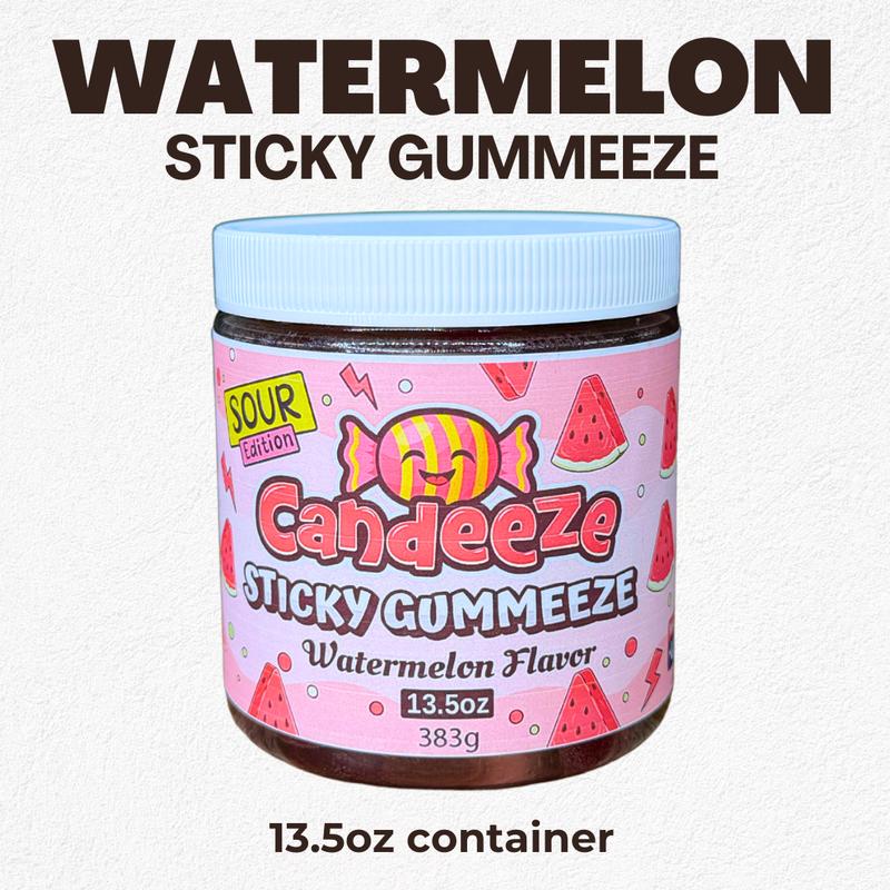 Candeeze Sticky Gummeeze Sampler Pack (4 Tubs) - TikTok Trending Candy - Blue Razz Watermelon Blackberry Peach