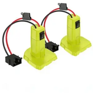 2 Packs Battery Adapter Converter for Ryobi 18V ONE+, Power Wheels Adapter Conversion Kit with On/Off Switch, Fuse Protection & Wire Connectors, Portable Easy-to-Install Power Accessory