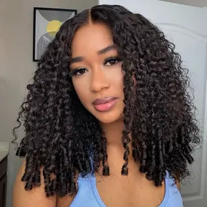 Burmese Curly 9x6 T Part Glueless Human Hair Wigs With Drawstring Easy To Go Wigs Pre Cut Lace Wigs Curly Human Hair Wig For Beginners #Summervibes