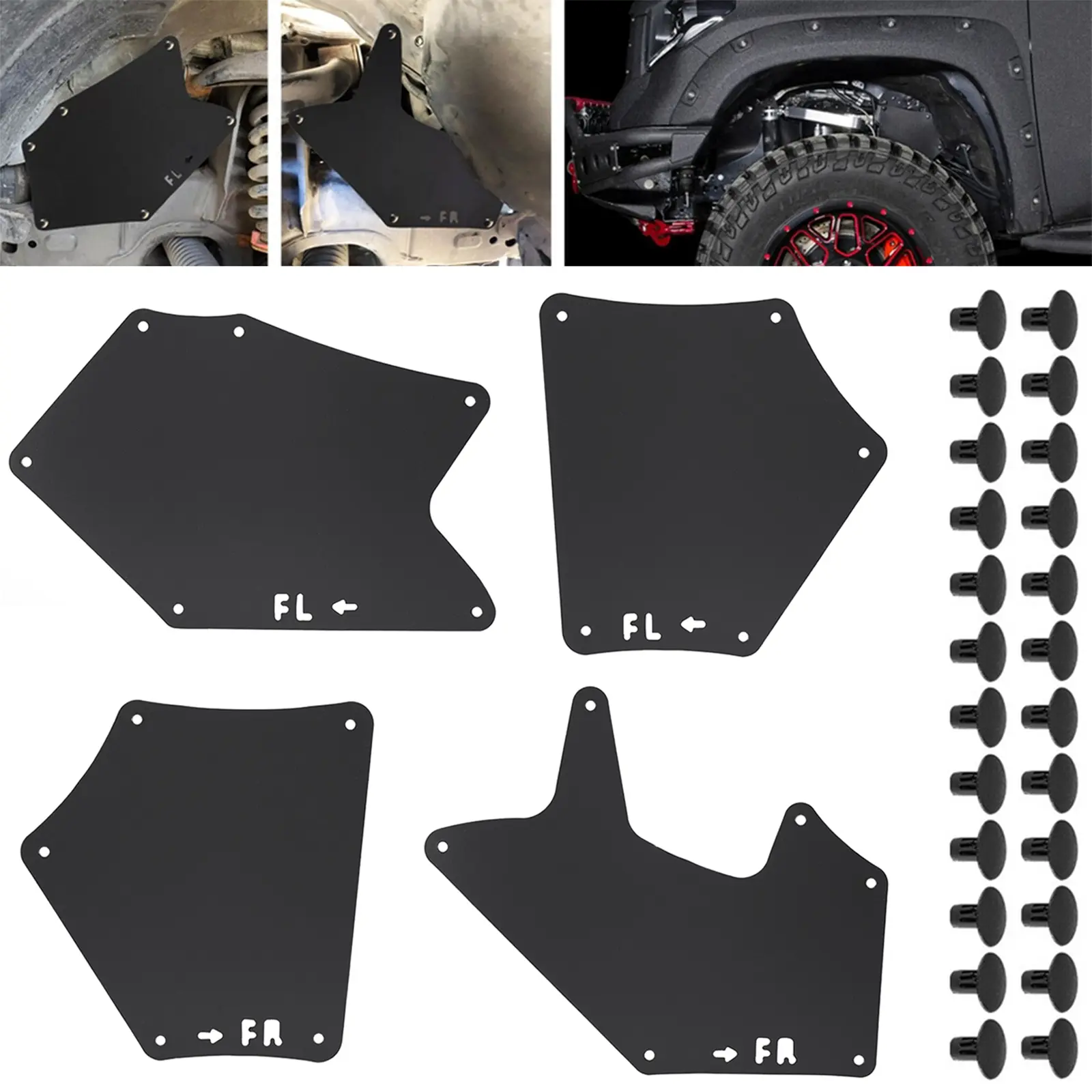 4PCS Fender Liners Seal Flaps Guard Splash Shield — For Toyota Tundra 2007-2021 & Sequoia 2008-2022 | Fits Limited, Platinum, SR5 Trims