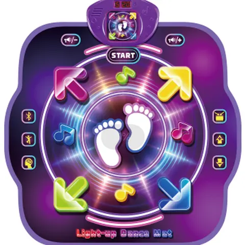 NOMI Dance Mat Toys for 3-12 Year Old Kids, Electronic Dance Pad with Light-up 4-Button Wireless Bluetooth, Music Dance with 4 Game Modes, Halloween Birthday Toys Gifts for 3 4 5 6 7 8 9 10+ Year Old Girls