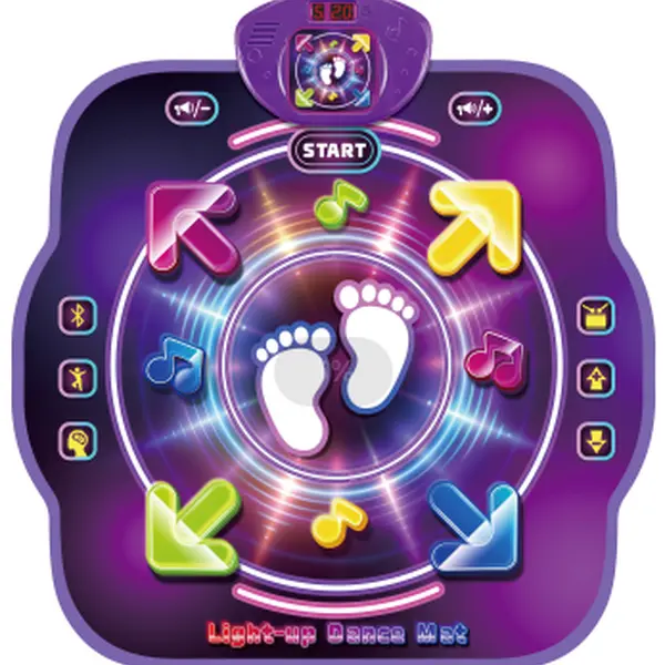 NOMI Dance Mat Toys for 3-12 Year Old Kids, Electronic Dance Pad with Light-up 4-Button Wireless Bluetooth, Music Dance with 4 Game Modes, Halloween Birthday Toys Gifts for 3 4 5 6 7 8 9 10+ Year Old Girls