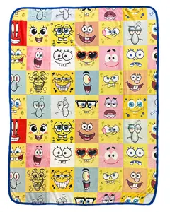 Nickelodeon SpongeBob SquarePants Blanket Patrick Sandy Squidward Plankton Expressions Throw 45" X 60"