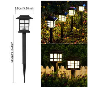 12 Pack Small House Shape Solar Outdoor Light,Long Lasting Lighting Decorative Light IP44 Waterproof Suitable for Garden, Landscape, Pathway, Courtyard, Patio, Driveway