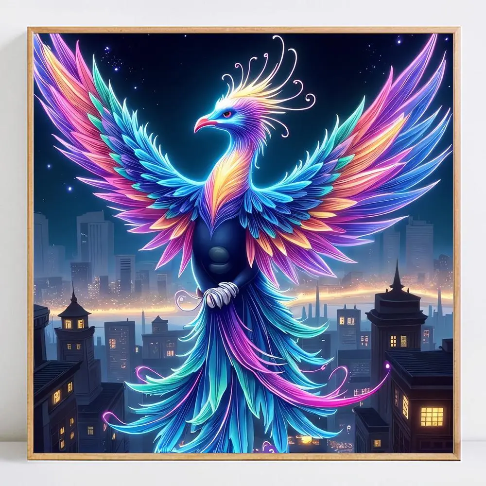 Flamingo Pattern DIY Diamond Arts Painting Kit without Frame, Full Round Drill Diamond Arts Painting Kit, DIY Wall Art Decor for Home Living Room Bedroom