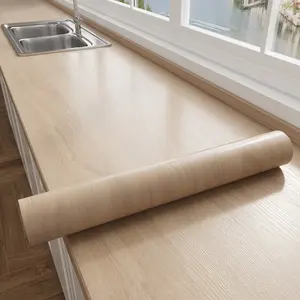 Thick Wood Grain Wallpaper Roll, Self-Adhesive Peel off Wall Sticker, Removable Oil Proof Splash Background Cover, Kitchen Bathroom Furniture Appliance, Waterproof Wallpaper