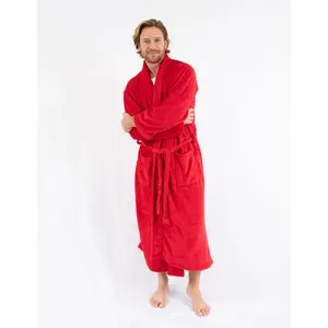 Mens Red Fleece Robe