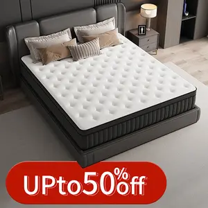 【2-year no-sag guarantee】Sponge spring mattress ，Full/Queen/KIng Size,Medium Firm，8/10/12/14 Inch，for All Sleepers & Body Alignment-Motion Isolation Mattress，Antibacterial and anti-mite，Breathable，Hugging Comfort Cooler，Durable，Anti-slip and anti-fall Odo