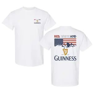 Red White And Guinness Logo T-Shirt - 4th Of July Graphic Tee, Trendy Summer for Men for Women, Shades For Everyone, Full Sizes, Full Colors