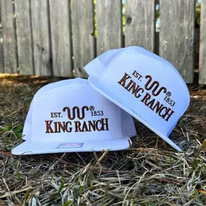 KING RANCH Embroidery Hat Camo/Black/Brown/White/Grey Khaki 7 Panel Flatbill Unisex Trendy Vintage Snapback Classic Design