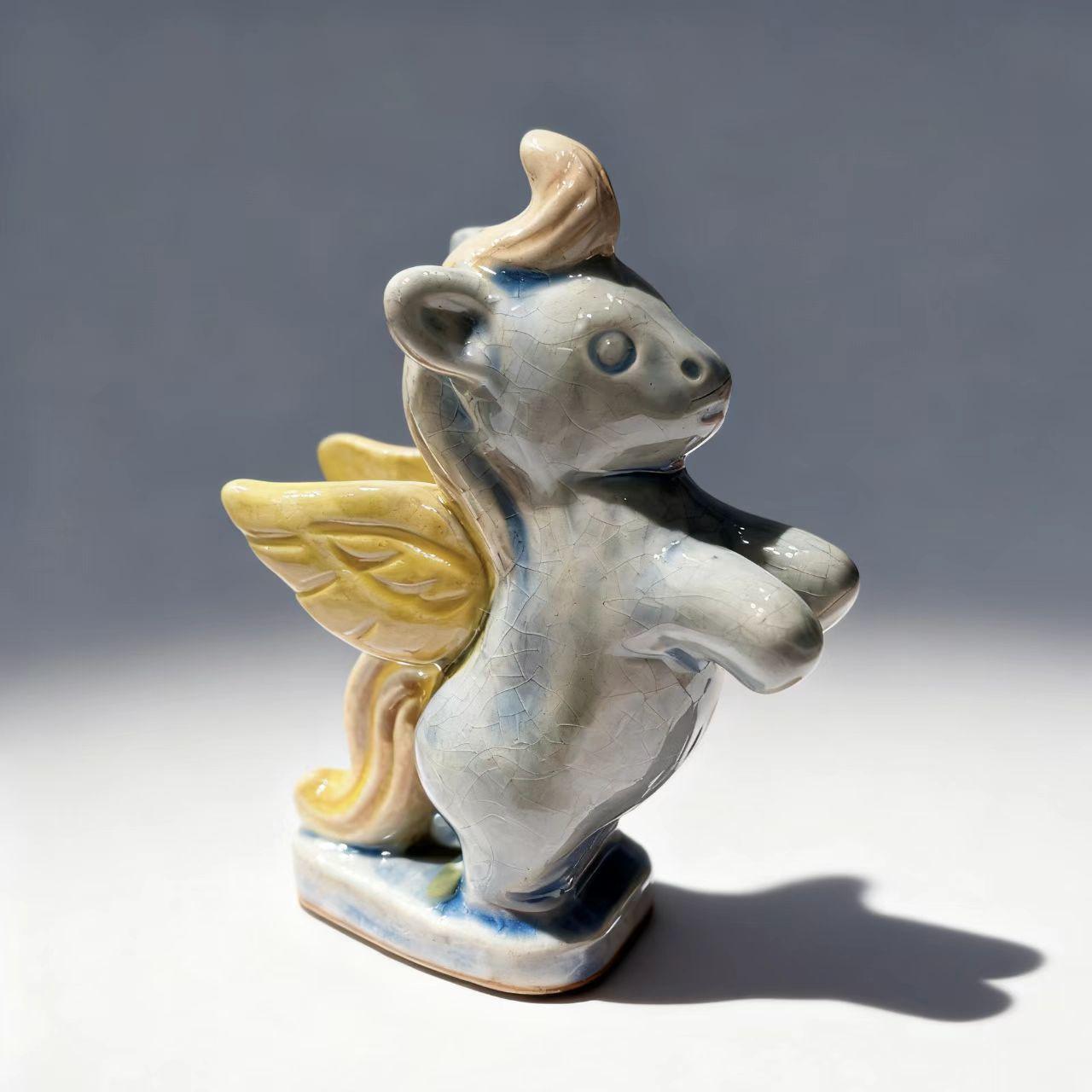 [Handmade Ceramic Horse Figurine Collection] Multi-Color Eastern Blessing Home Decor (Blooming Luck/Prosperity/Soaring/Emerald/Scarlet Ambition/Purple Sancai) Kiln-Changed Fortune Figurine for Living Room/Office/Gifts