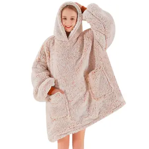 Wearable Blanket Hoodie - Birthday Christmas Gifts for Women,Soft Fleece Blanket,Oversized Sherpa Cozy Hooded Blanket Sweatshirt Adult With Hood Pocket & Sleeves,Lightweight Flannel Throw Blanket,Travel Blanket,Soft Bed Blanket
