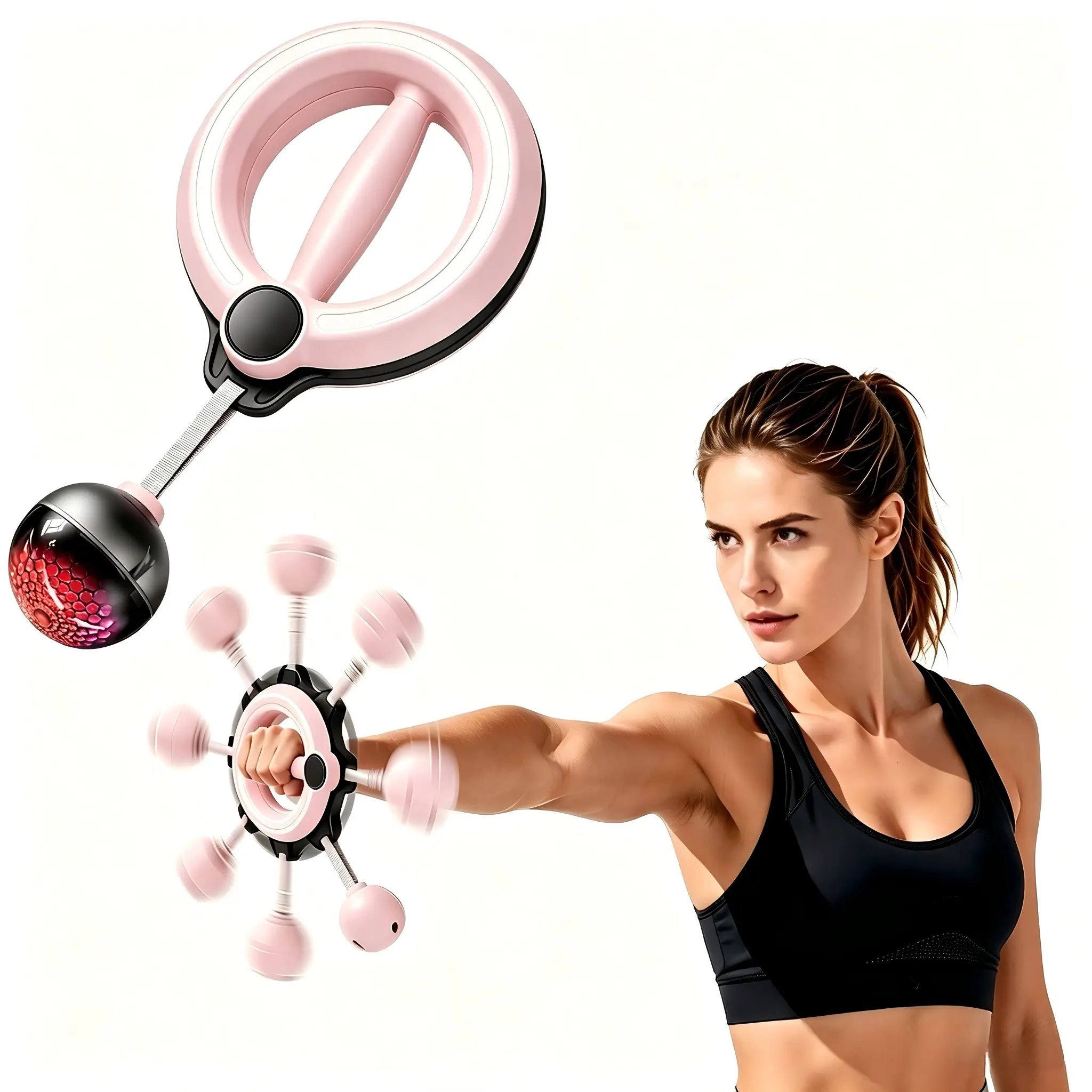 360° Rotating Wrist & ForearmTrainer for Men and Women, Upper Body StrengthTool for Arms, Shoulders & Chest, Portable Homeand Gym Fitness Equipment BackToSchool