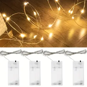 10LED Battery Fairy Lights 3.21ft Copper Wire Mini Fairy Lights String Lights Battery Operated for Bedroom Indoor Party Wedding Birthday DIY Crafts Valentine's Day Easter Christmas Decoration (No Batteries)Warm White/White/Multicolor LED Lighting