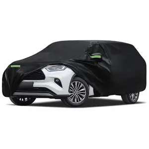 Car Cover Custom Fit for Toyota Highlander 2001-2025, Migaven Waterproof Full Exterior Cover Sun Rain Protection with Door Zipper Black