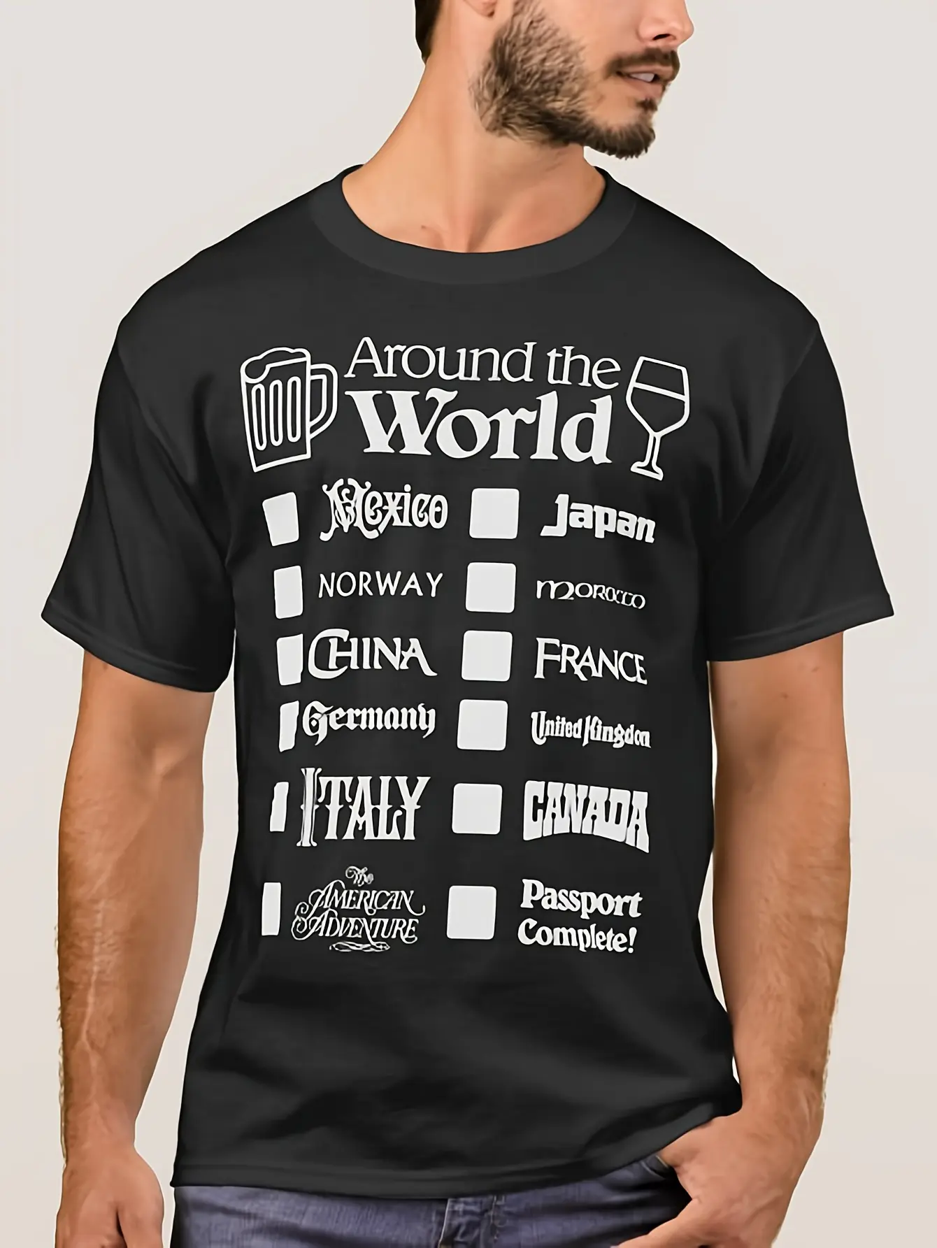 Epcot Drink Around the World White Text Mexico Fir unisex soft cotton short sleeve t shirt, vintage graphic casual tee for men women teens, perfect birthday holiday gift for camping travel gym daily street  wear