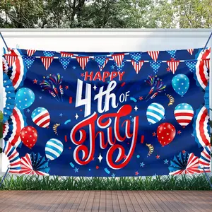 Large 4th of July Decorations Banner Outdoor Patriotic Memorial Day Independence Day Flag60x90 Inch, Flag Day Yard Sign Bunting Background for Photography for Indoor Home House Decor Party Supplies