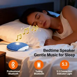 Air-Pressure Conduction Pillow Sleep Speaker, Mini Disc-Style Under-Pillow Speaker, Stereo Bass Private Sleep Headphones, Wireless Sleep Aid with White Noise Timer, Suitable for Adults and Children