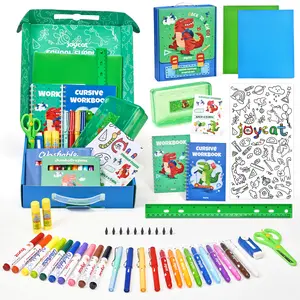 JoyCat Dinosaur/Unicorn School Supply Kit, 46 pcs Back to School Essential, Art Supplies & Refillable Tools, Ideal Kids Stationery Set for Girls Boys