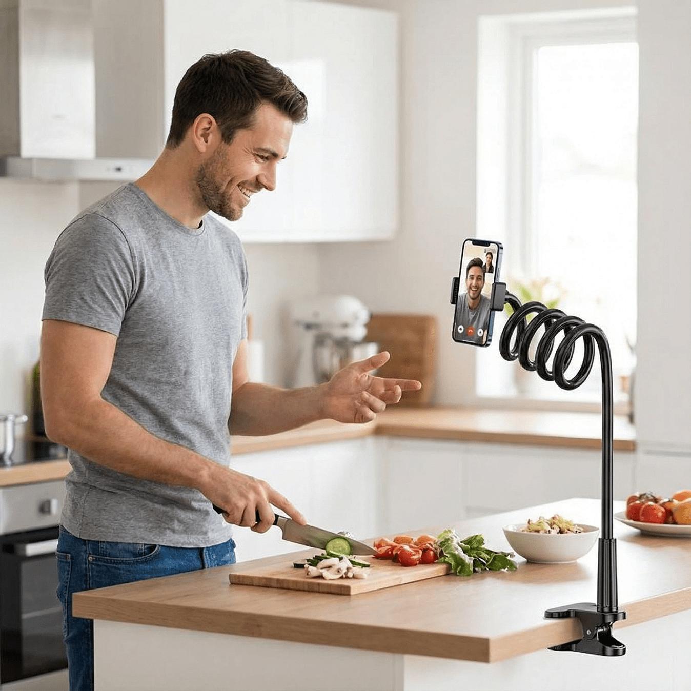 Adjustable Universal Phone Holder Lazy Tablet Holder Stand Gooseneck Clip Mount For Bed And Desktop For Live Streaming TV Watching And Hands-Free Viewing Secure Convenient Phone Mounting Solution Compatible With IPhone Android Phone For Birthday Gift Val