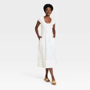 Women's Western Cap Short Sleeve Maxi A-Line Dress - Universal Thread