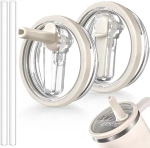 2-Pack Replacement Flip Straw Lids for Stanley Quencher 40 oz, Leak-Proof BPA-Free Tumbler Lids