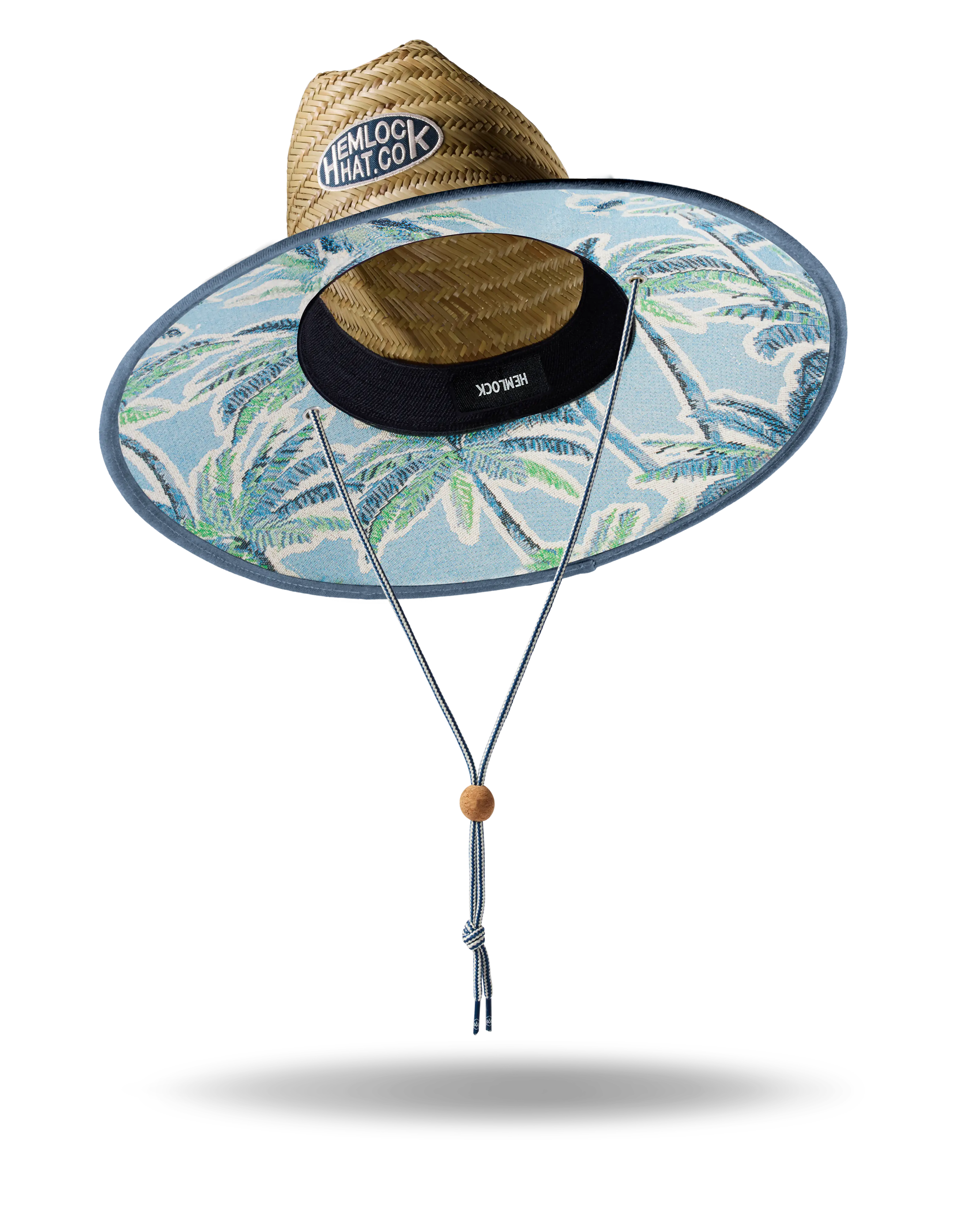 Adults' Sun Protection Hat - UPF 50+ Lifeguard Beach Hat with Jacquard Palms & Hemlock Design, UV Neck Protector, Cooling Protective Sun Defender Features, Sun Defender Hats