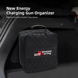 Car Charging Gun Leather Bag Storage Box Auto Accessories For Toyota Corolla Yaris Aygo Prius CHR Camry Auris Avensis Land Cruiser Prado 4Runner Hilux Harrier Avalon Venza Fortuner Verso Sienna Mirai