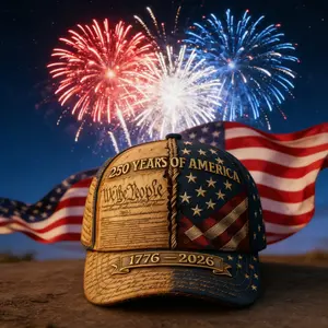 250th Anniversary American Flag Baseball Cap |   American Patriotic Spirit, American Independence Day Commemorative Cap, Adjustable Vintage Baseball Cap, Holiday Decoration, Hat for History Enthusiasts, Printed Cap, Unisex, Ideal Gift Choice