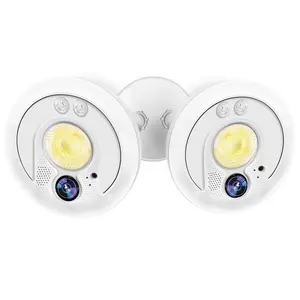 Sengled Outdoor Security Camera WiFi-Smart LED Floodlight 1080P Wireless Camera Waterproof with Color Night Vision Motion-Activated Two-Way Talk 140° Wide Angle Works with Alexa, Gray White 2 Pack