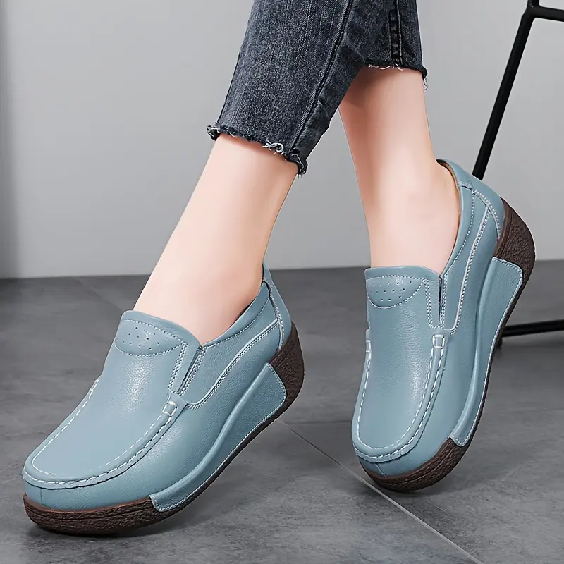 Black Friday Women's Platform Solid Color Sneakers, Soft Sole Slip-On Walking Shoes, Lazy Casual Women's Wedge Shoes